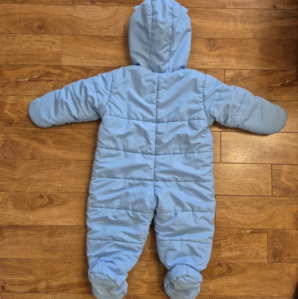Faded Glory Baby Blue Puppy Hooded Snowsuit with Ears – Size 6-9 Months - Picture 5 of 5